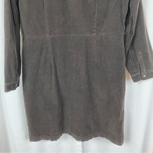 J.Jill Brown Corduroy Button Front Tunic Dress Sz.L - Picture 13 of 16
